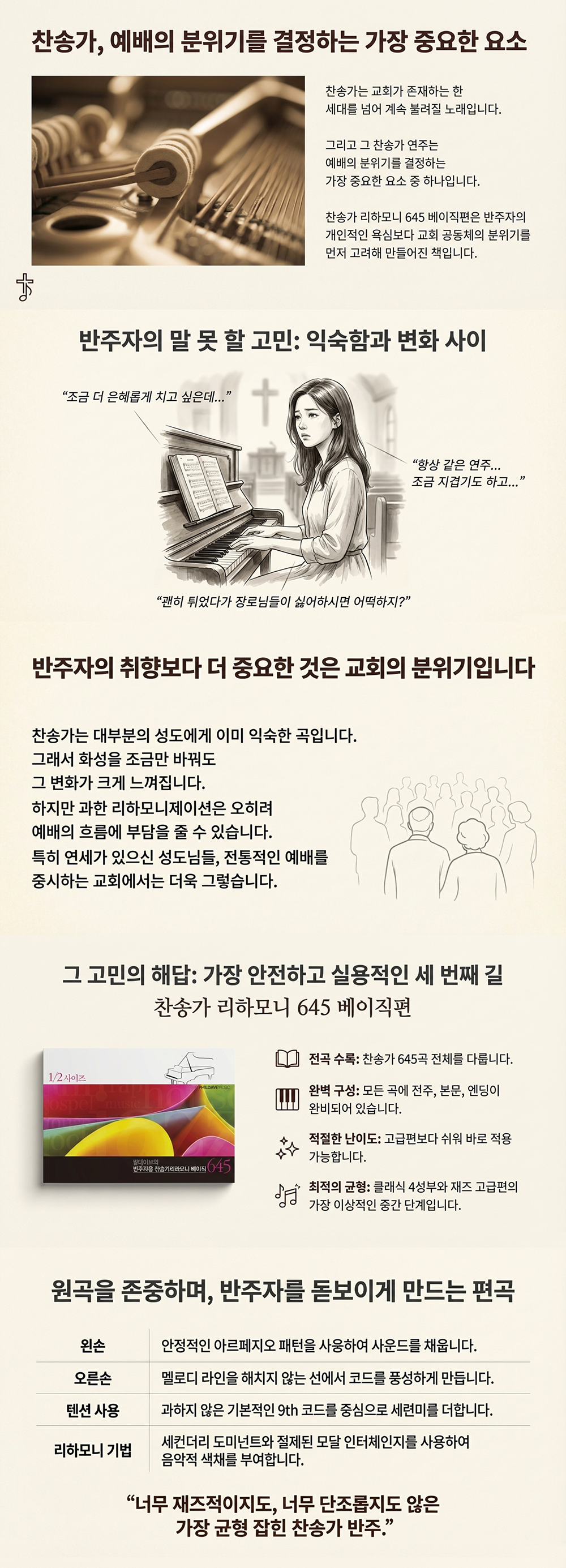베이직편 A4세로형 풀사이즈 1,2권_찬송가 리하모니 645 상세 이미지 2